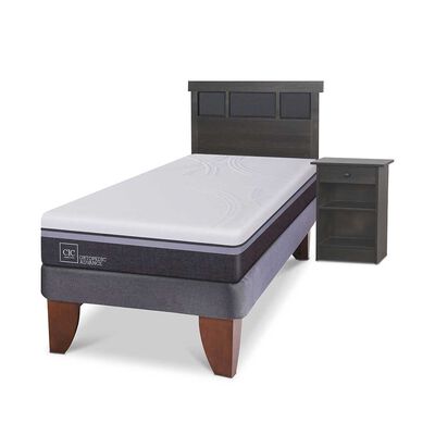 Imagen 2 del producto Cama Europea CIC 1,5 Plazas Ortopedic Advance + Respaldo + Velador Dublin