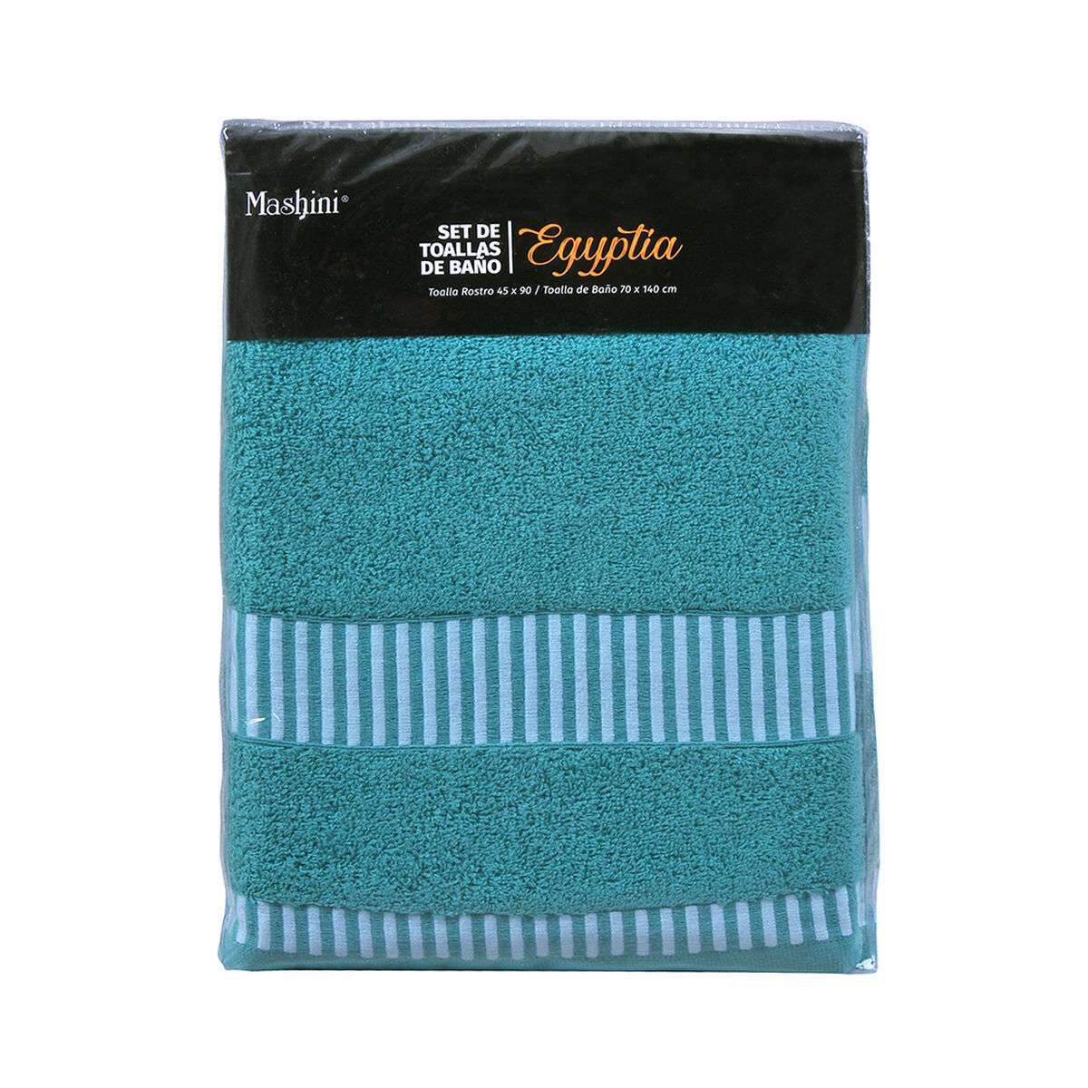Set 2 Toallas de Baño Mashini Egyptia 460 Turquesa