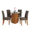 Juego de Comedor Londrina 4 Sillas  Café/Gris