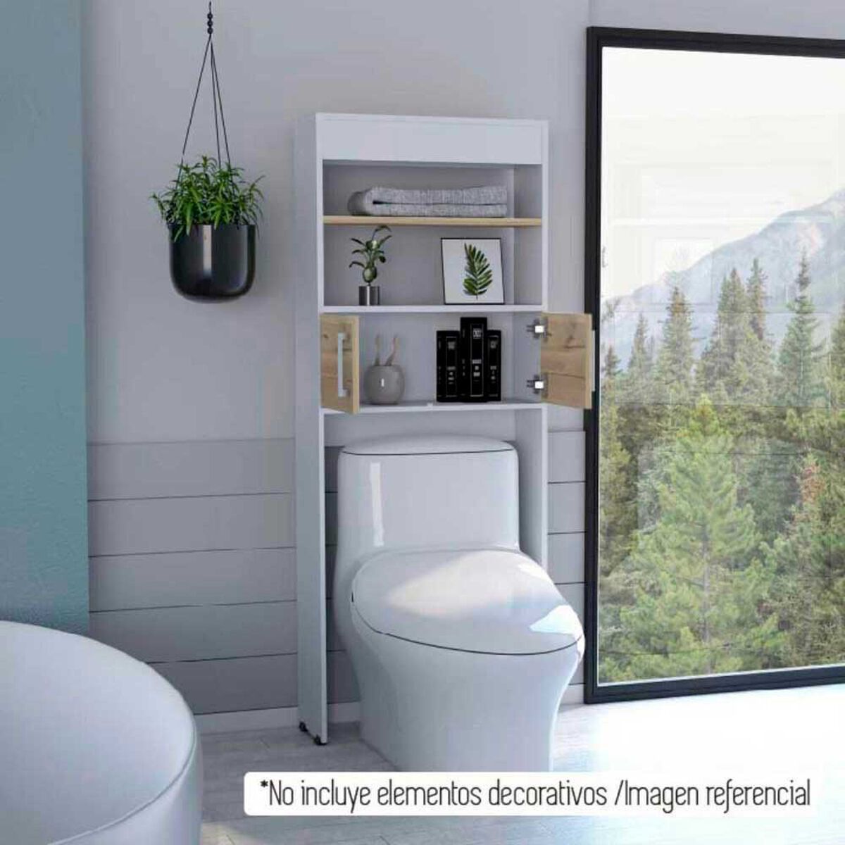 Mueble Optimizador TuHome Bath Bi Color Blanco Duna 2 Puertas