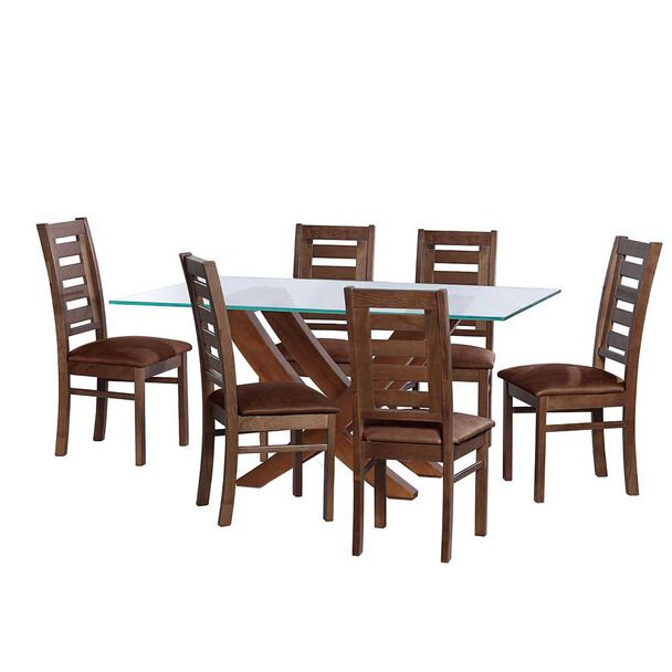 Juego de Comedor Latam Home Alicante 6 Sillas Café Moro