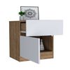 Velador TuHome Nebraska 1 Cajones 1 Puerta Miel y Blanco
