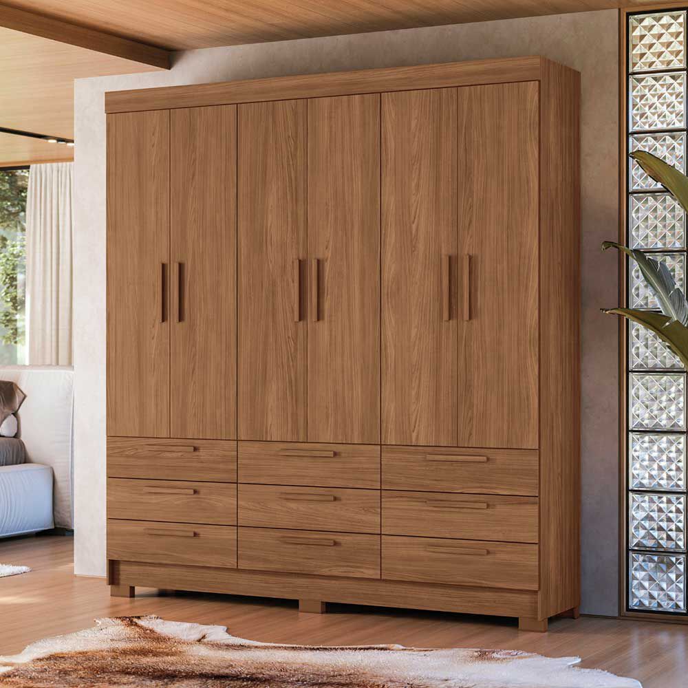 Clóset Onessta Colombo 6 Puertas 9 Cajones Jatoba