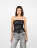 Polera Strapless Ecocuero Mujer Fiorucci