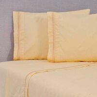 Juego de Sábana Mashini 2 Plazas Bordadas Ramas Amarillo