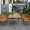 Juego de Comedor para Terraza Vekkahome Zaniah 6 Sillas Café