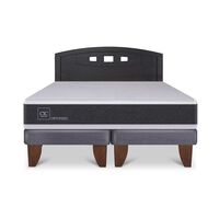 Cama Europea CIC Base Dividida 2 Plazas Ortopedic + Respaldo Gales Negro