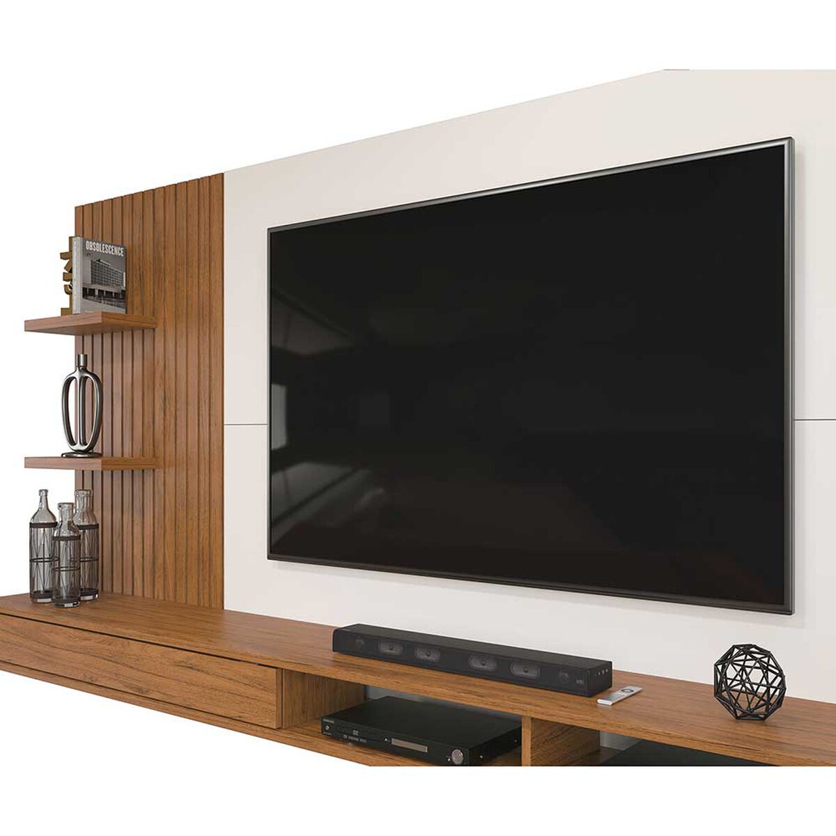 Panel TV Vekkahome Bento Hasta 60" Blanco Café
