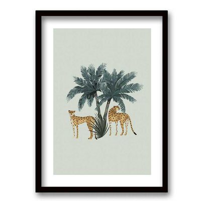 Cuadro Decorativo Retela Dos Leopardos 40 x 30 cm