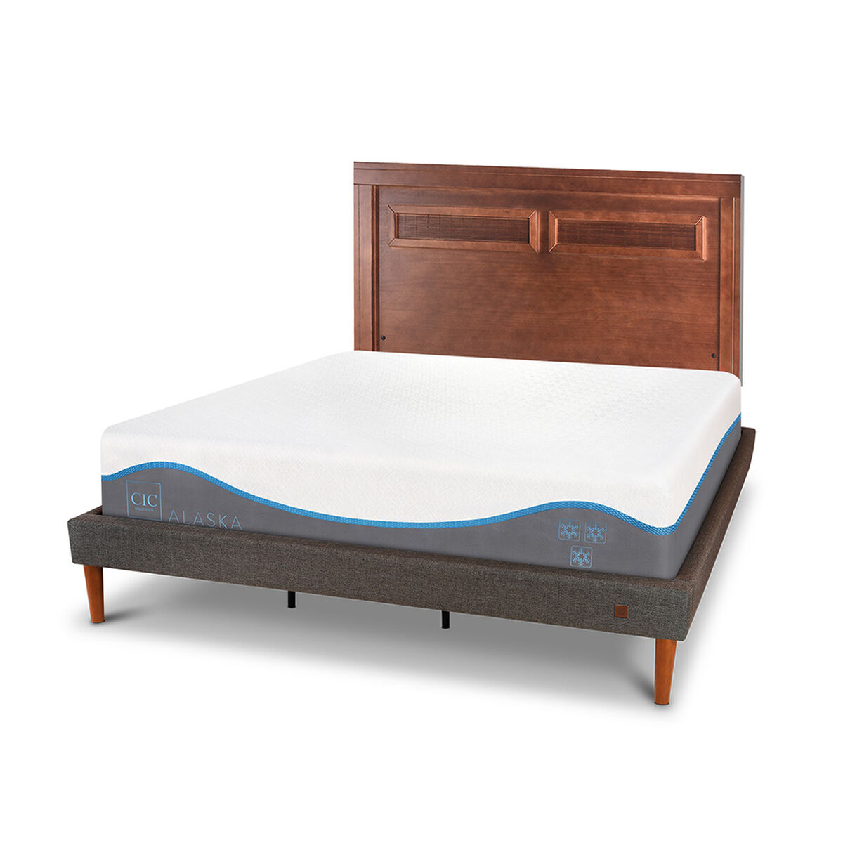 Cama Europea CIC King Alaska + Respaldo