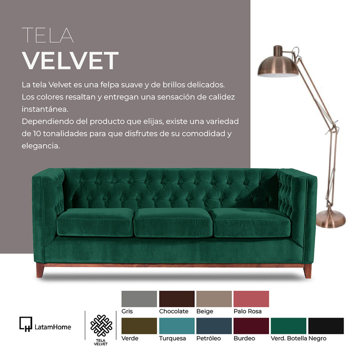 Sof&aacute; Latam Home Florencia 2 Cuerpos Verde