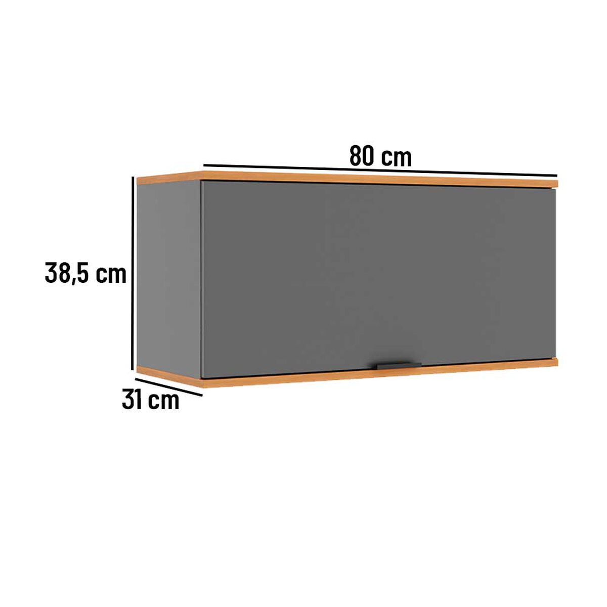 Mueble A&eacute;reo Cocina Roca Casta&ntilde;a 80 cm 1 Puerta Canela-Ceniza