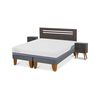 Cama Europea CIC Base Dividida 2 Plazas Excellence Plus + Respaldo + 2 Veladores Munich