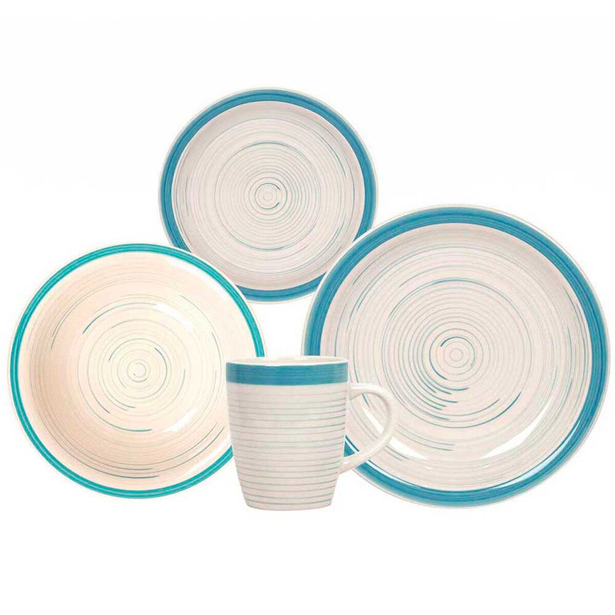 Combo Juego de Comedor Dreams Lisboa 6 Sillas Caf&eacute; + Juego de Vajilla Vitta Emma 16 Piezas