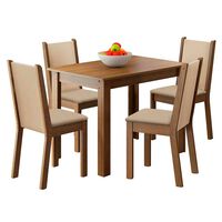Juego de Comedor Vekkahome Leone 4 Sillas Café