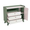 C&oacute;moda Infantil Roca 3 Cajones 1 Puerta Blanco Verde