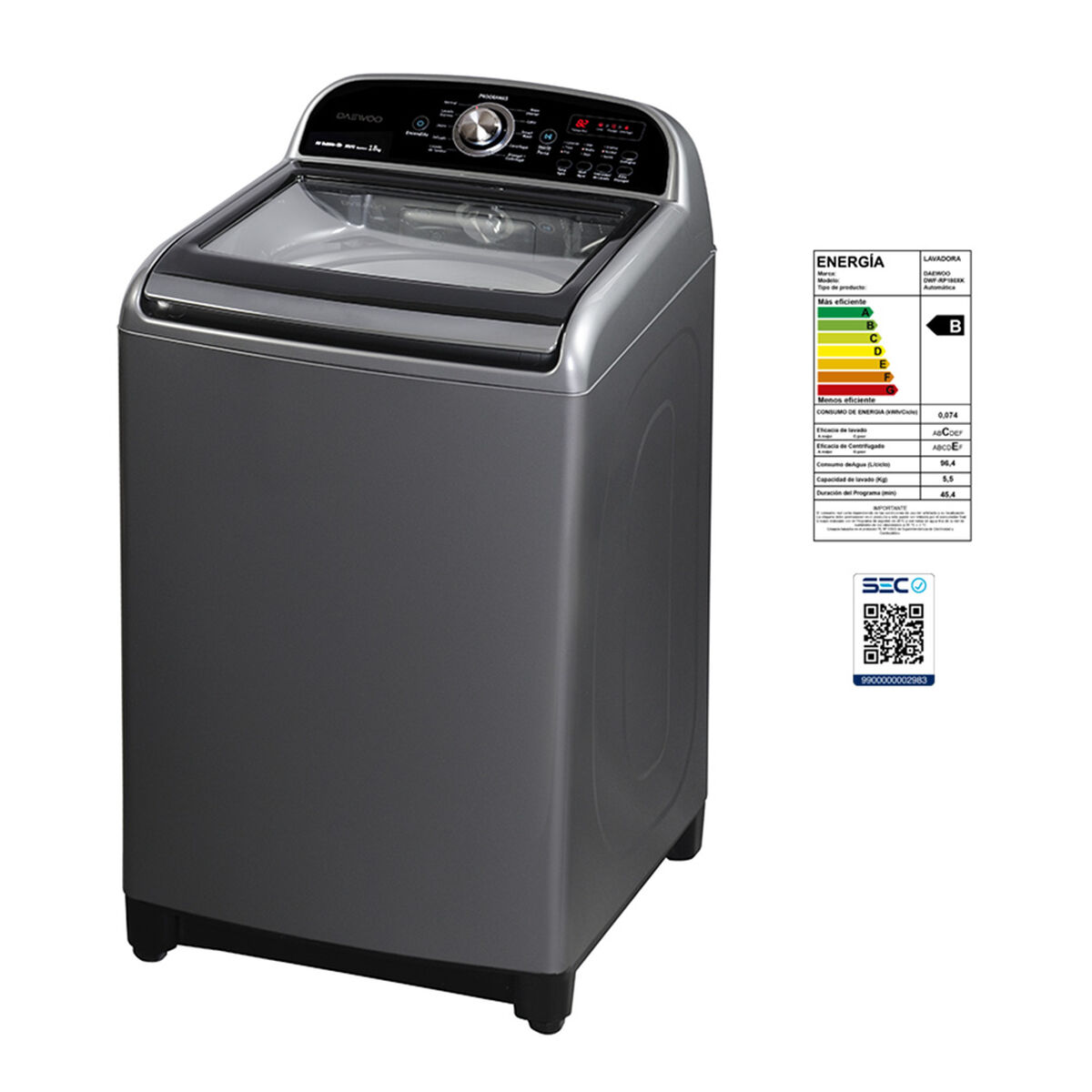Lavadora Automática Daewoo DWF RP180XK 18 kg