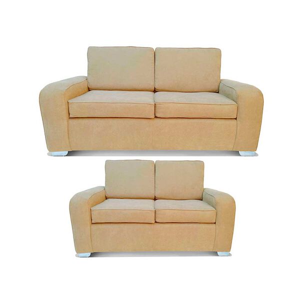 Juego de Living Elegant Detail Boston Sofá 3 Cuerpos + Sofá 2 Cuerpos Beige