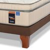 Cama Europea Flex 1,5 Plazas  Máximo Cobre  + Respaldo + Velador Colonia