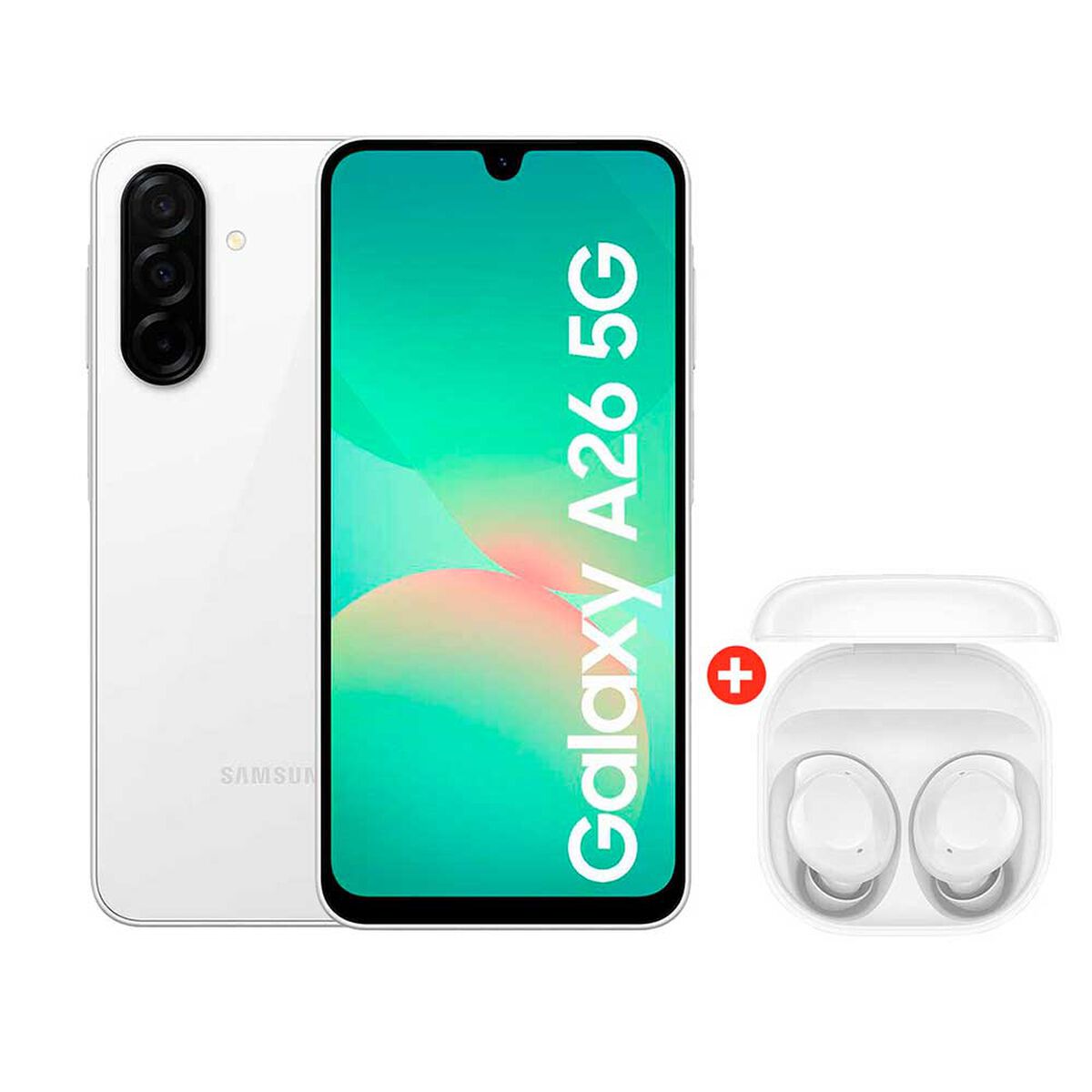 Celular Samsung Galaxy A26 5G 128GB 6,7" Blanco Liberado + Audífonos Bluetooth Samsung Galaxy Buds Core