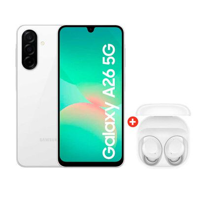 Celular Samsung Galaxy A26 5G 128GB 6,7" Blanco Liberado + Audífonos Bluetooth Samsung Galaxy Buds Core