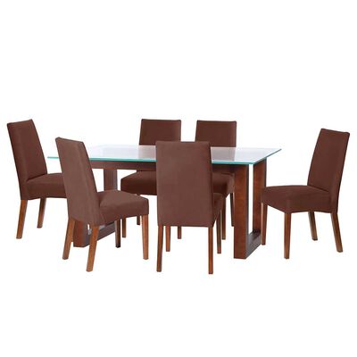 Juego de Comedor Latam Home Pamplona Granada 6 Sillas PU Beige
