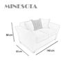 Sofá Elegant Detail Minesota 2 Cuerpos Tela/PU Café