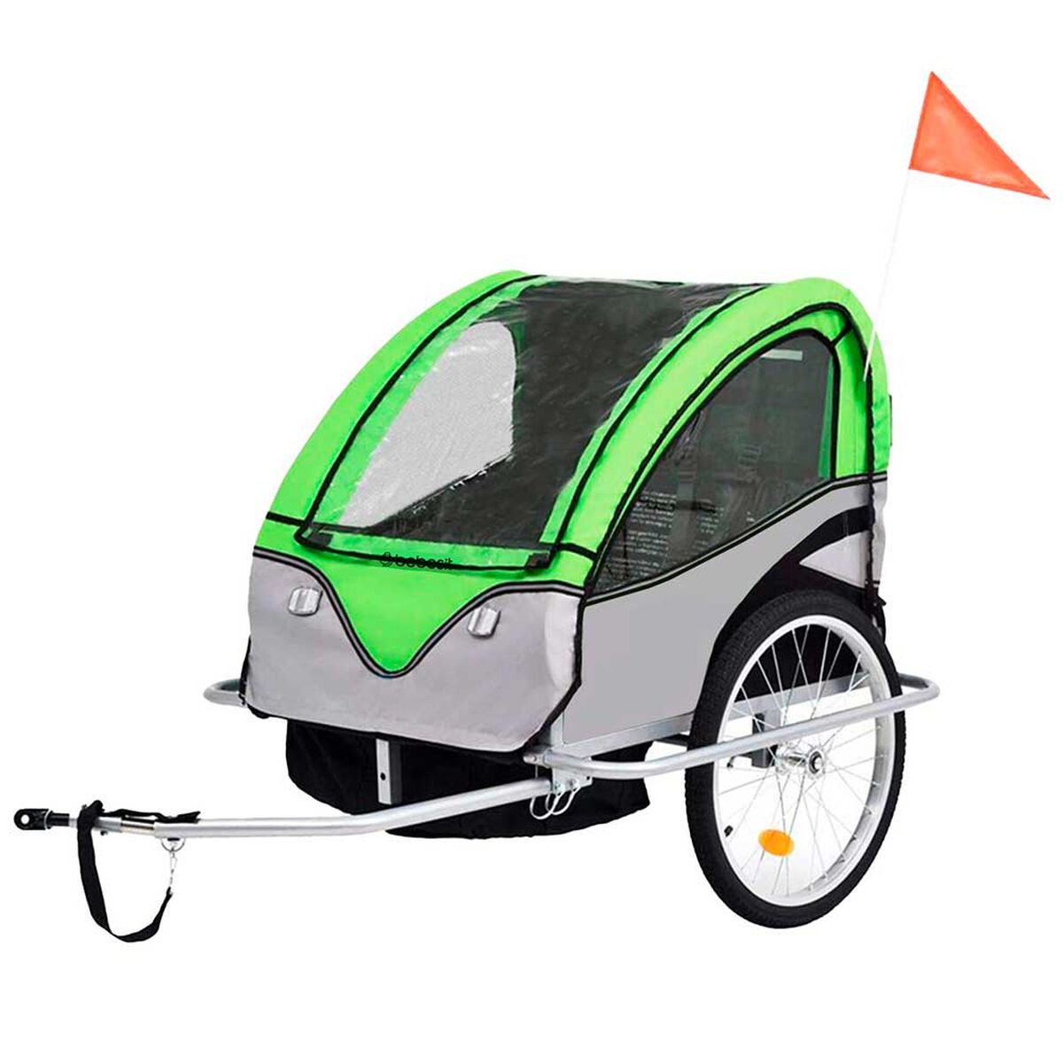 Carro de Arrastre para Bicicleta BeRide Trailer Verde Bebesit