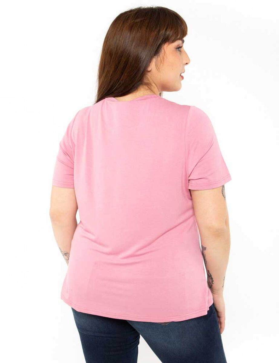 Polera Con Estampado Manga Corta Mujer Extralindas