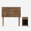 Cama Europea Rosen 1,5 Plazas Pratta + Respaldo + Velador Robin