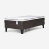 Cama Europea Rosen 1 Plaza New Style 4 Plus + Respaldo Ferrera Gris + Velador