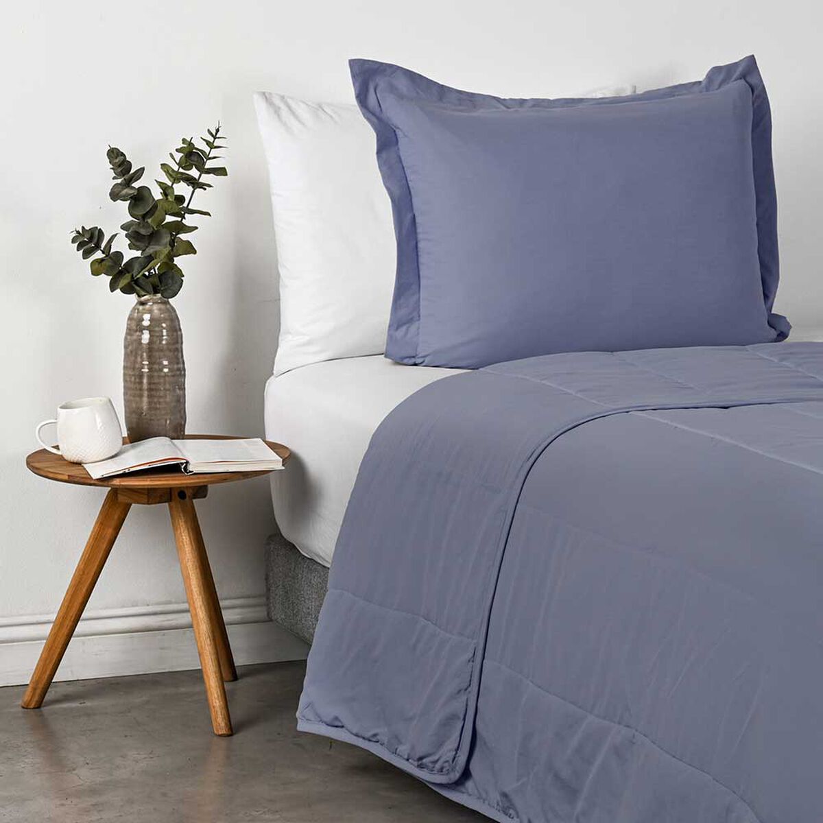 Cubrecama American Family 1,5 Plazas Piedra Azul