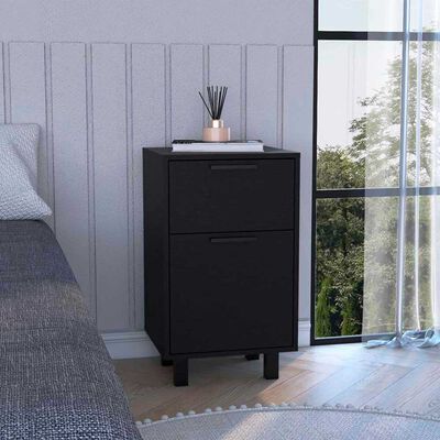 Velador TuHome Secret Z-81 con Caj&oacute;n Oculto 1 Puerta Wengue
