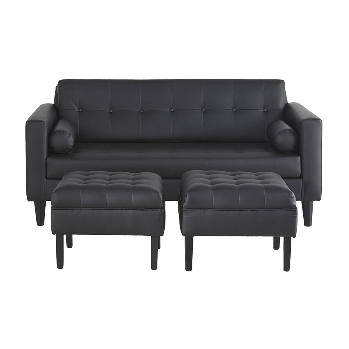 Sofá Retro 50 3 Cuerpos + 2 Pouf