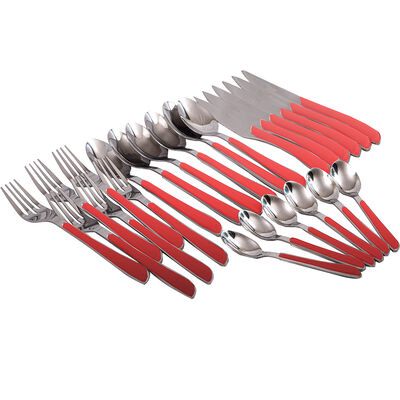 Imagen 1 del producto Juego de Cuchillería Doral Colorful 24 Piezas Rojo