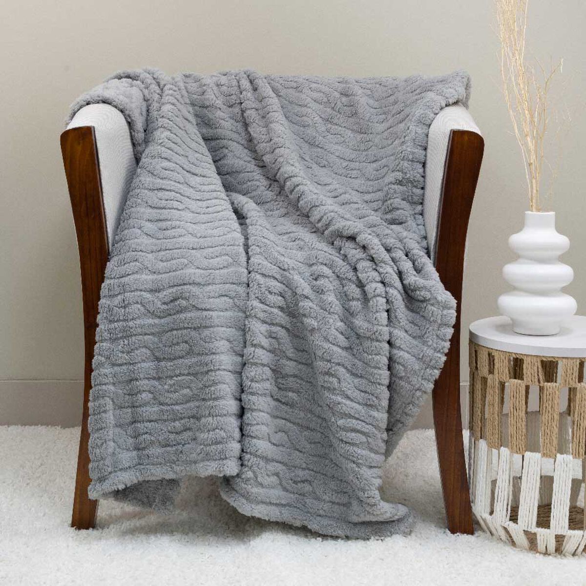 Manta Doral Chiporro Jacquard 127x152 cm Gris