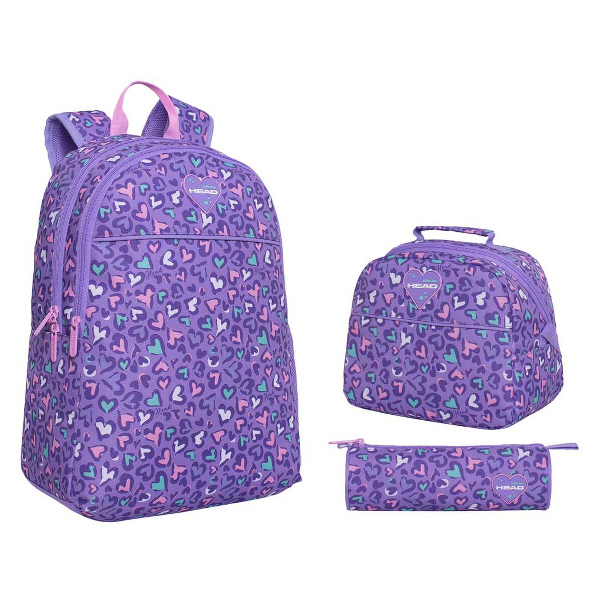 Pack Mochila Espalda Cool Animal Corazon Morado Head