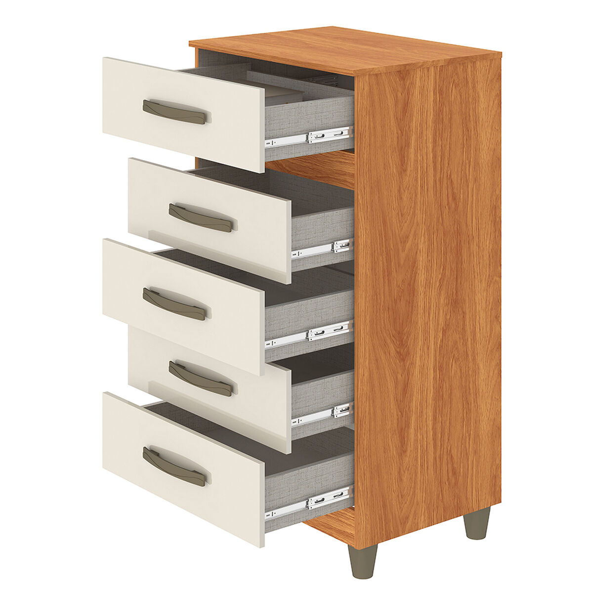 Cómoda Vekkahome Malta 5 Cajones Café