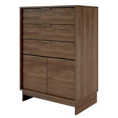 C&oacute;moda Roca Fit 3 Cajones 2 Puertas Nogal