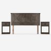 Cama Europea Rosen Base Dividida 2 Plazas Nest + Respaldo + 2 Veladores Ray