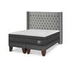 Cama Europea CIC Base Dividida 2 Plazas Lux + Respaldo Sesia