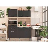 Mueble de Cocina Onessta Armonia 2 Cajones 6 Puertas Avena Grafito