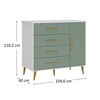 C&oacute;moda Di Poretti Design Kids 4 Cajones 1 Puerta Verde Pastel