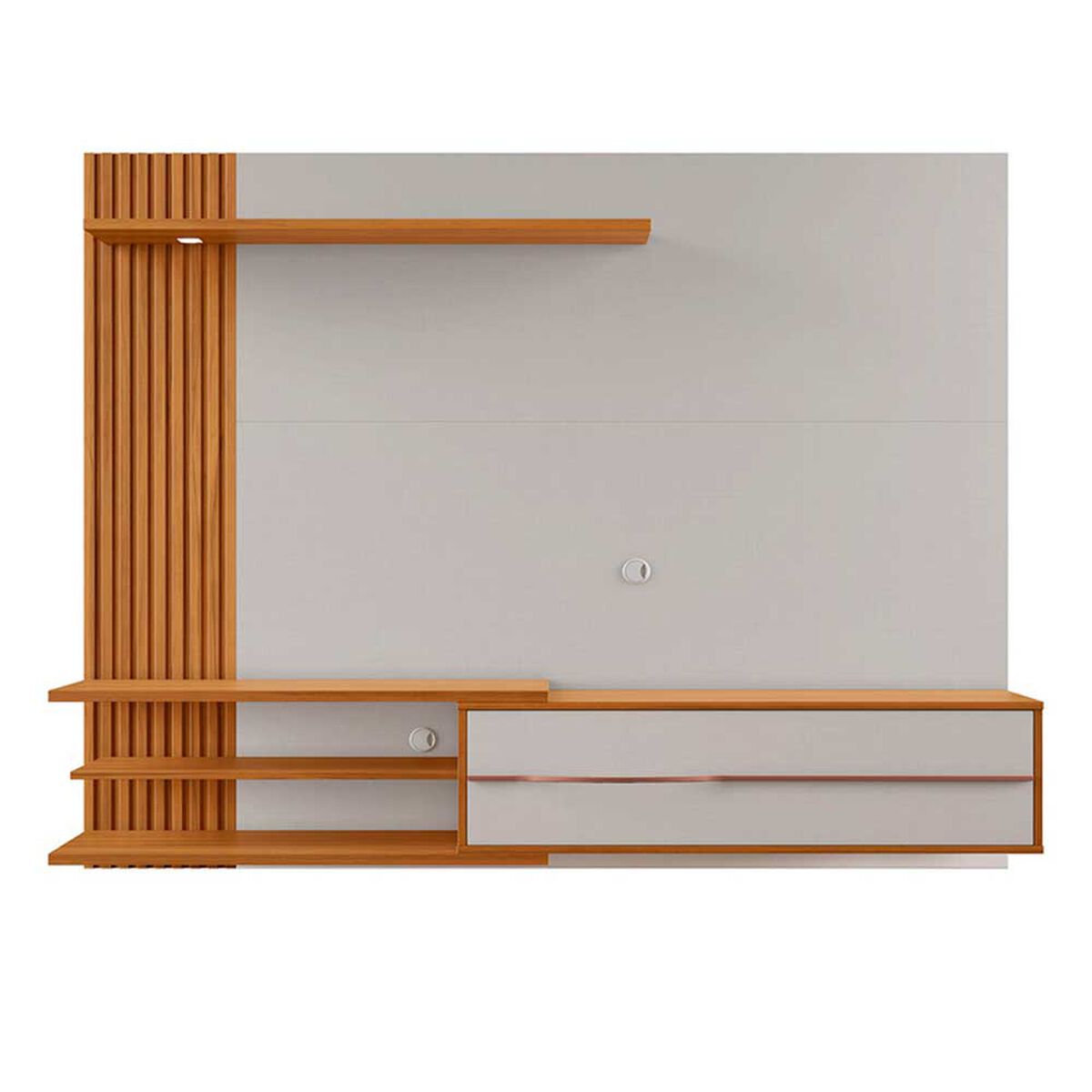 Panel TV Home Mobili Monet Hasta 65" Blanco Off Whitte Nature