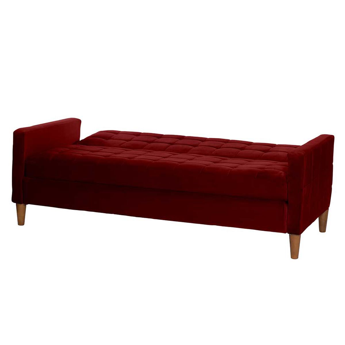 Futón Latam Home Genova Velvet 3 Cuerpos Burdeo