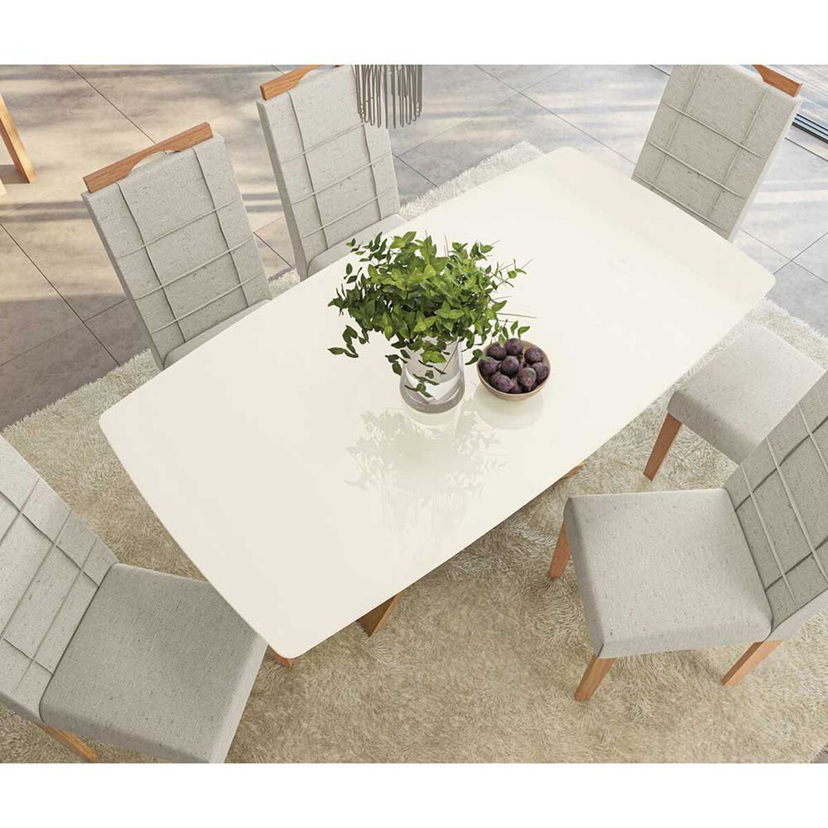 Juego de Comedor Yardas Florencia 6 Sillas Off White