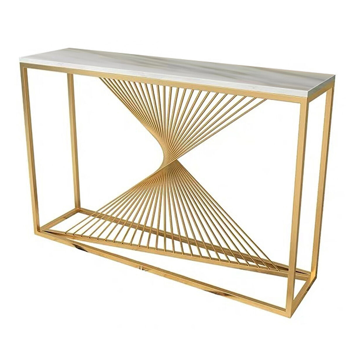 Mesa de Arrimo Dorada Marmol Nordica