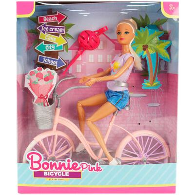 Imagen 2 del producto Muñeca de Moda de 11,5 Pulgadas con Bicicleta de Montar Bonnie Pink