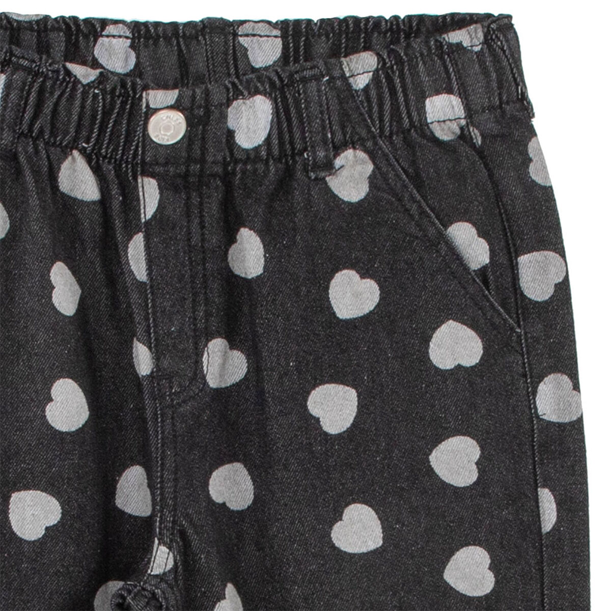 Jeans Corazones Ancho de Algodón Niña Chess