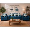 Juego de Living Almore Paris Sof&aacute; 3 Cuerpos + Dos Sillones 1 Cuerpo Azul